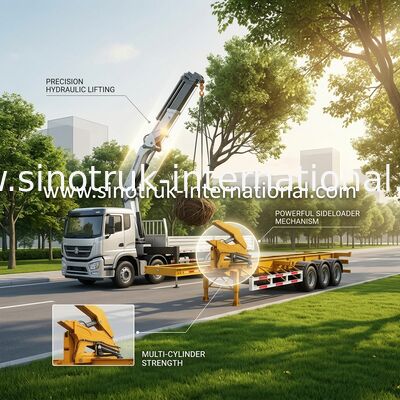 20ft 40ft LKW angebrachter Kran-Seitenstapler Sidelifter, Behälter-Selbst, der halb Anhänger lädt
