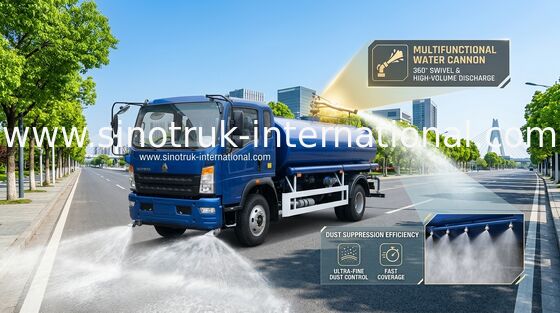 SINOTRUK HOWO Wasserbehälter mit 140 PS Dieselmotor 8000KGS RAW und LHD RHD Antrieb für den kommunalen und industriellen Wasserverkehr