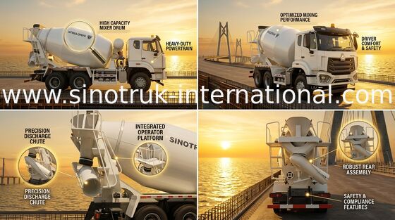 Mischer-LKW 6×4 RHD ZZ1257V324JB1R SINOTRUK HOWO