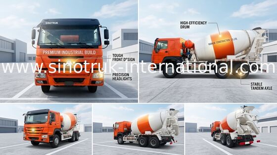 3C Sinotruk Howo Fertigbeton-Lkw 371 PS 10 Räder Lhd 6x4