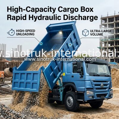 380 PS Sinotruk Howo 8x4 Dump Truck 12 Räder HW76 ZZ3317V3567B1R RHD Elegant Blau