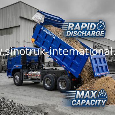 Kraftvoller, vielseitiger HOWO 6x4 380 PS blauer Dump Truck mit 20CBM Quadratkargobox und wasserdichtem Tarp Flip Cove