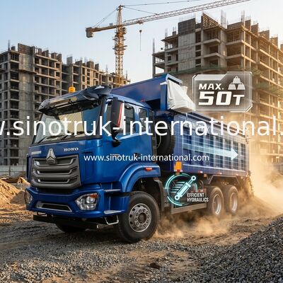SINOTRUK HOHAN NEW HOWO 30 - 40 Tonnen RHD 10 Räder Plane für den Bau Blau hocheffizientes Heben und Entladen
