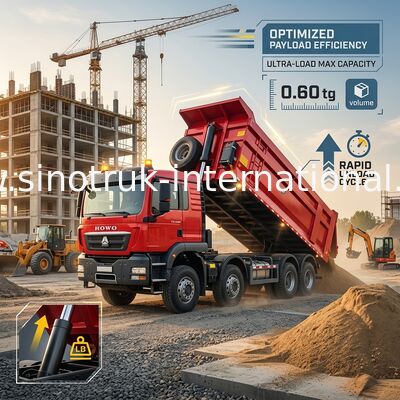 Sinotruk Howo Tipper Dump Truck Tx 400 PS Euro 2 8 × 4 Lhd U-Form Frachtbox Rot
