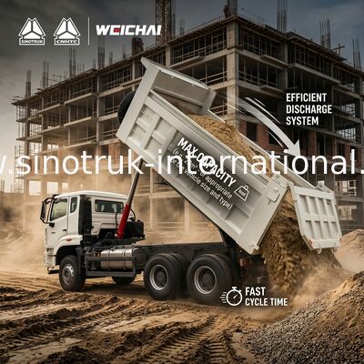 30 - 40 Tonnen RHD 10 Räder Tarpaulin Sinotruk Howo 6x4 Kipper Truck für den Bau