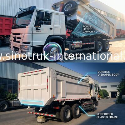 Sinotruk Howo Tipper Dump Truck 400 PS 6 × 4 U-Form Tray mit automatischer Plane