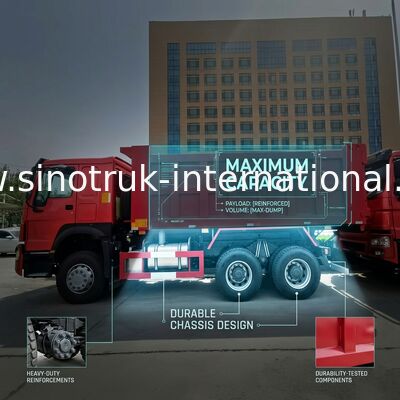 SINOTRUK HOWO Tipper Dump Truck RHD 6×4 336HP in der roten Farbe